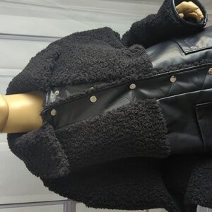 Sherpa & Vegan Leather AVEC LES FILLES JACKET